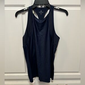 Athleta Navy Black Mesh Trim Sleeveless Tank Top Women’s Size Small
